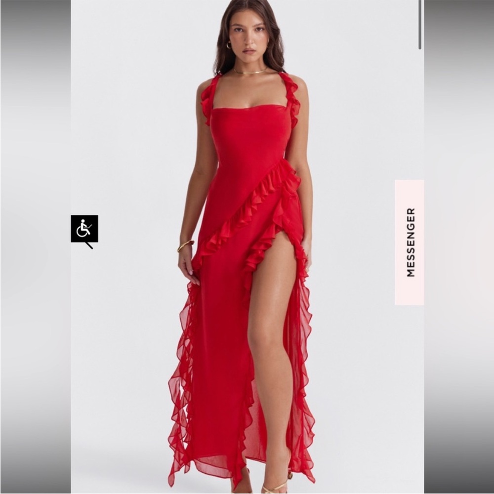 House of CB Ariela Ruffle dress in red size L+